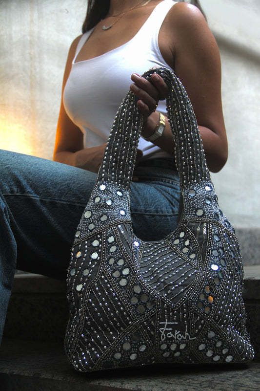 Valentina in Gray Shoulder Bag