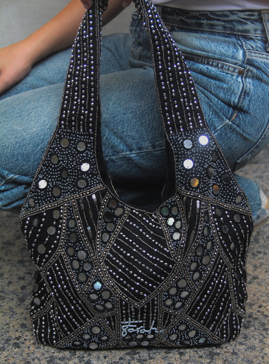 Valentina in Black Shoulder Bag